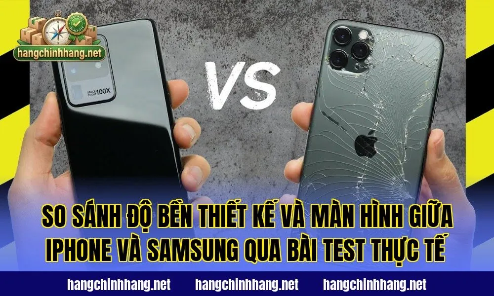 So sánh độ bền thiết kế và màn hình giữa iPhone và Samsung qua bài test thực tế