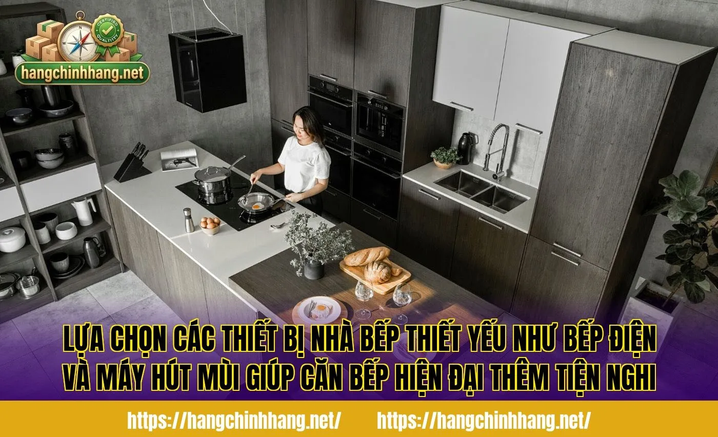 Lựa chọn các thiết bị nhà bếp thiết yếu như bếp điện và máy hút mùi giúp căn bếp hiện đại thêm tiện nghi