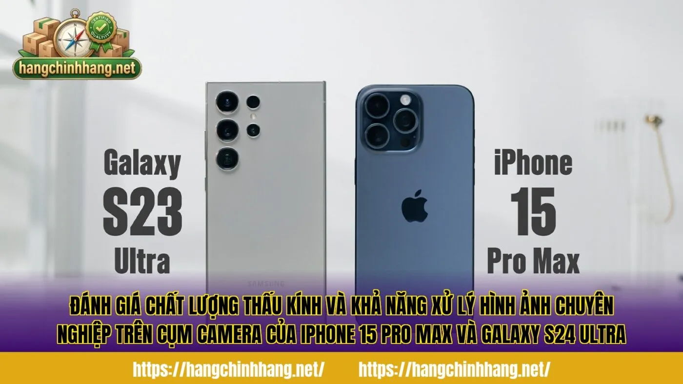 Đánh giá chất lượng thấu kính và khả năng xử lý hình ảnh chuyên nghiệp trên cụm camera của iPhone 15 Pro Max và Galaxy S24 Ultra