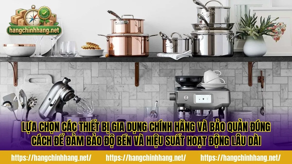 Lựa chọn các thiết bị gia dụng chính hãng và bảo quản đúng cách để đảm bảo độ bền và hiệu suất hoạt động lâu dài