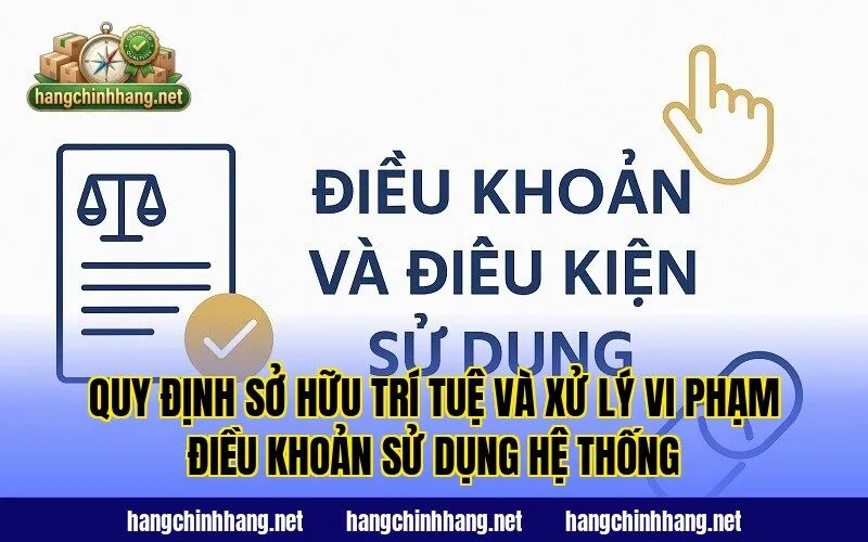 Quy định sở hữu trí tuệ và xử lý vi phạm điều khoản sử dụng hệ thống