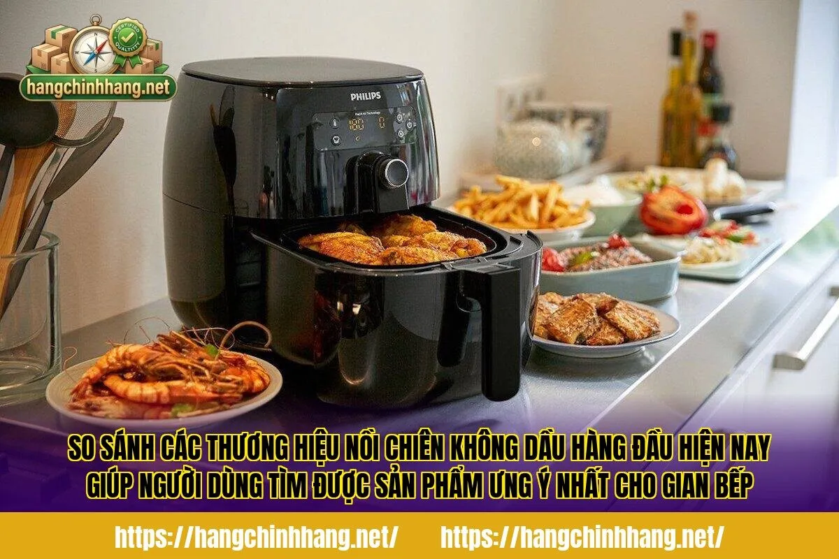 So sánh các thương hiệu nồi chiên không dầu hàng đầu hiện nay giúp người dùng tìm được sản phẩm ưng ý nhất cho gian bếp