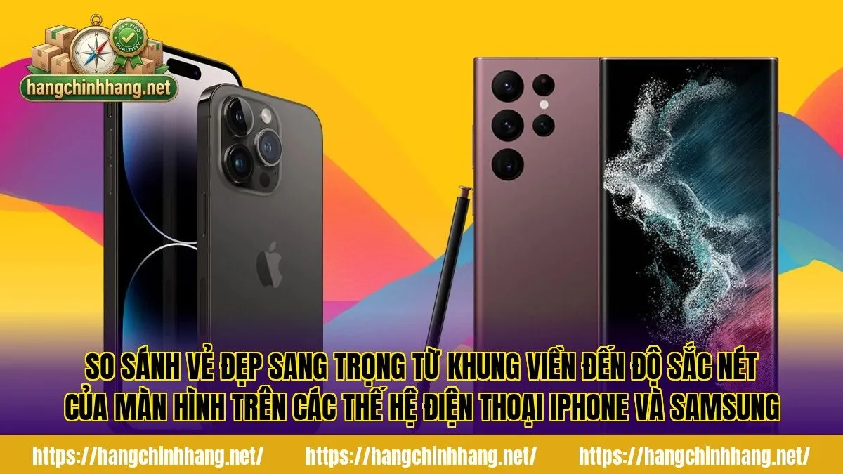 So sánh vẻ đẹp sang trọng từ khung viền đến độ sắc nét của màn hình trên các thế hệ điện thoại iPhone và Samsung