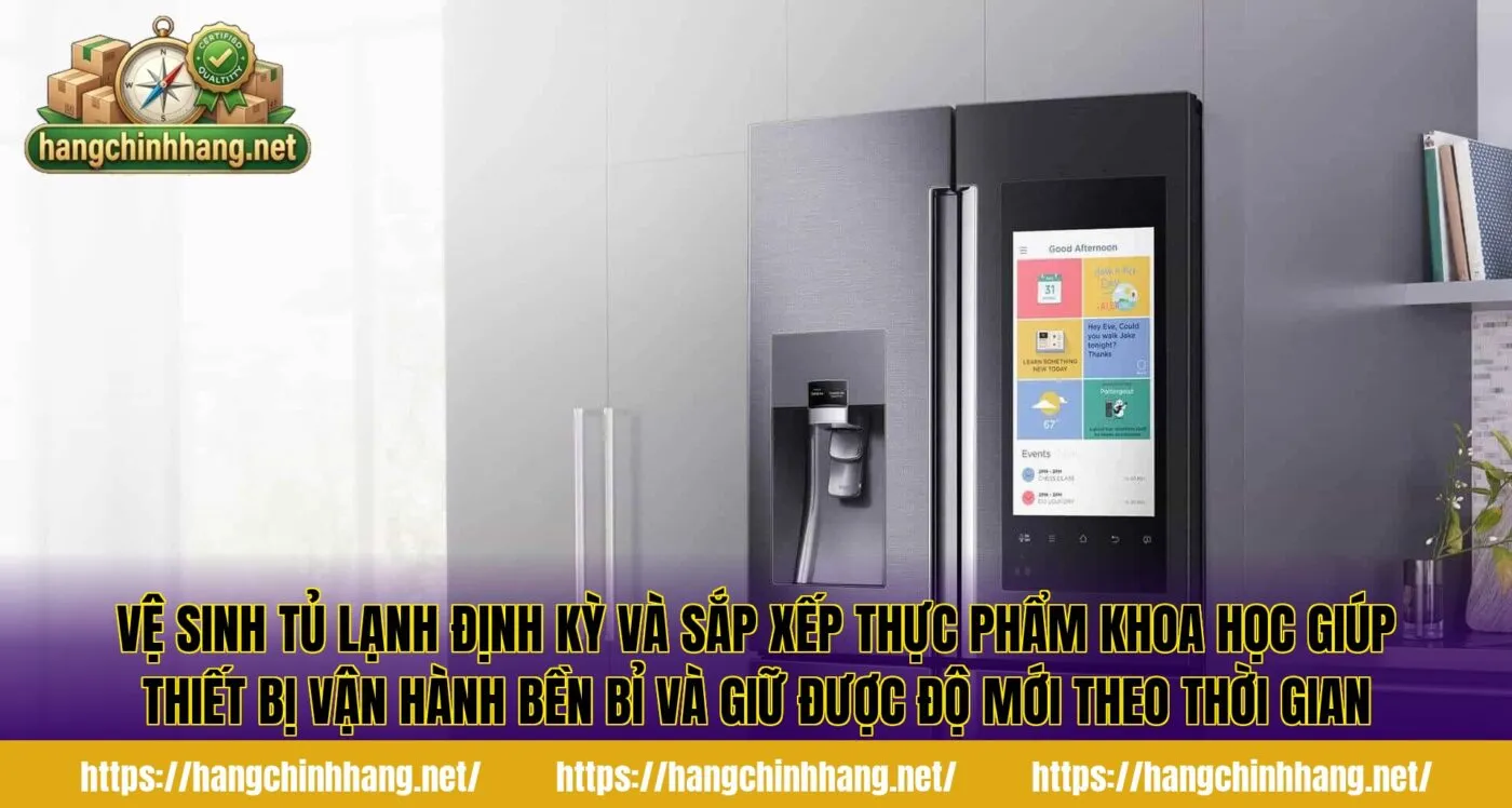 Vệ sinh tủ lạnh định kỳ và sắp xếp thực phẩm khoa học giúp thiết bị vận hành bền bỉ và giữ được độ mới theo thời gian
